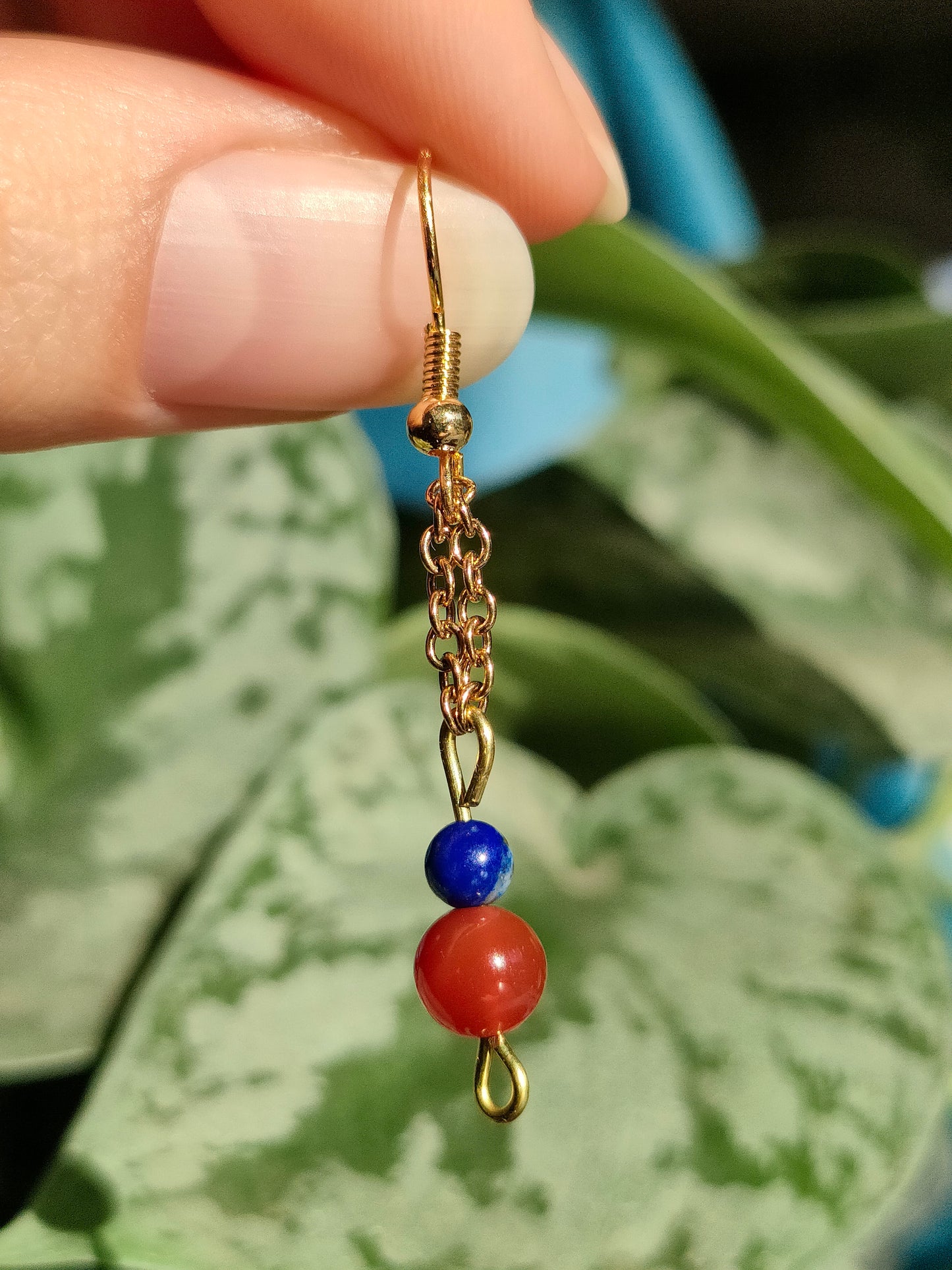 Carnelian and sodalite earrings