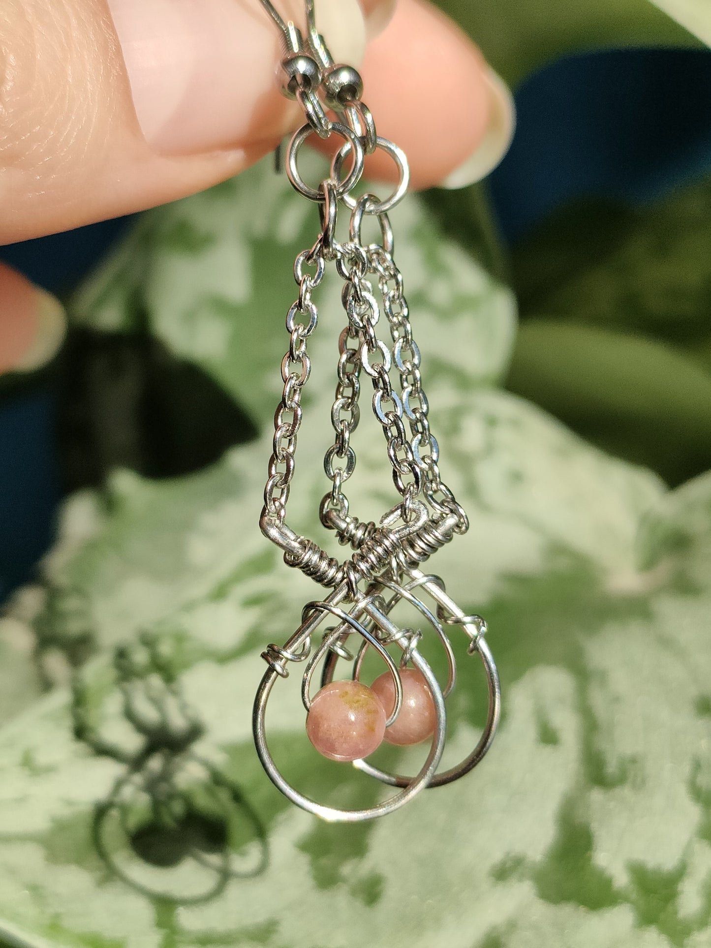 Pink tourmaline taurus earrings