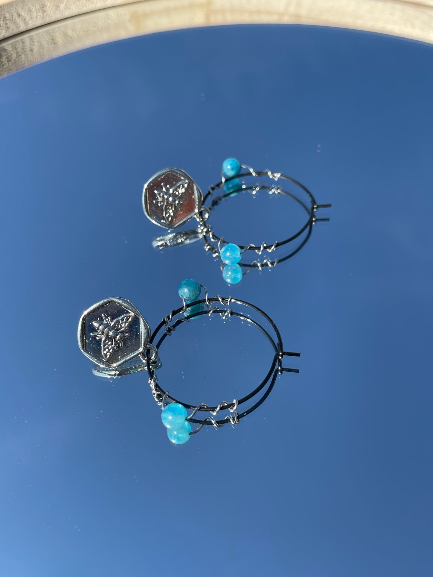 Apatite bee earrings