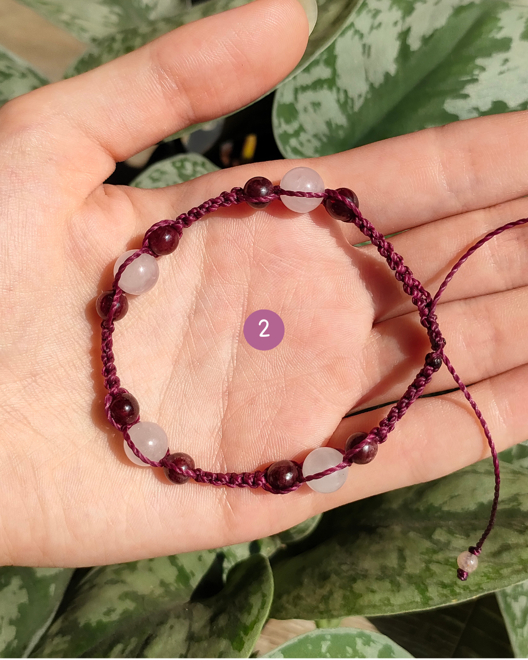 Bracciali pietra lavica e quarzo rosa, granato