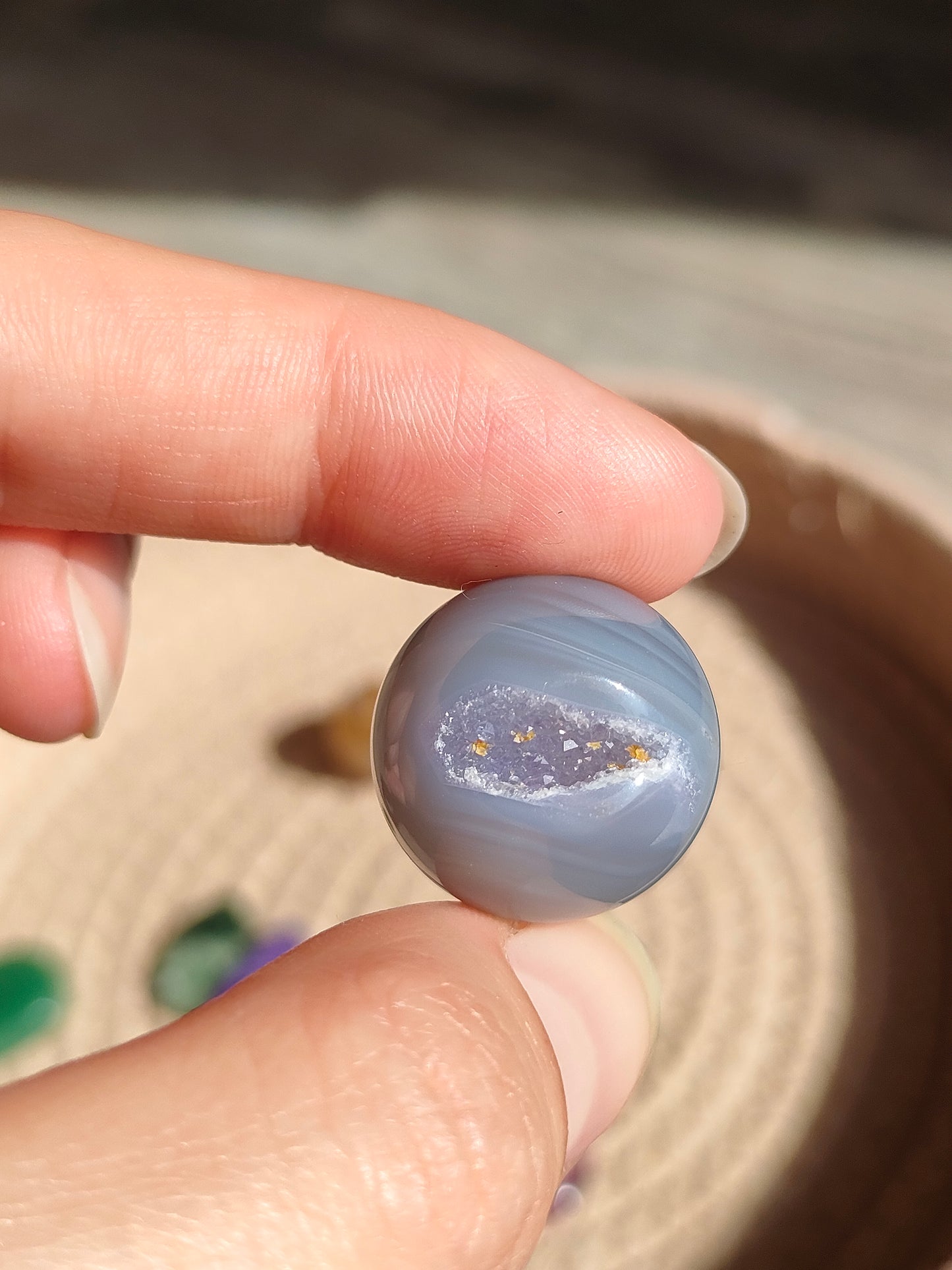 Ciondolo agata druzy (grigia)