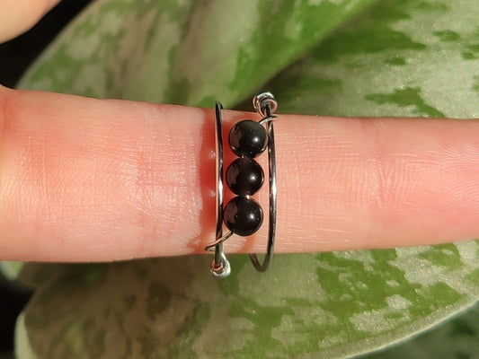 Lily obsidian ring